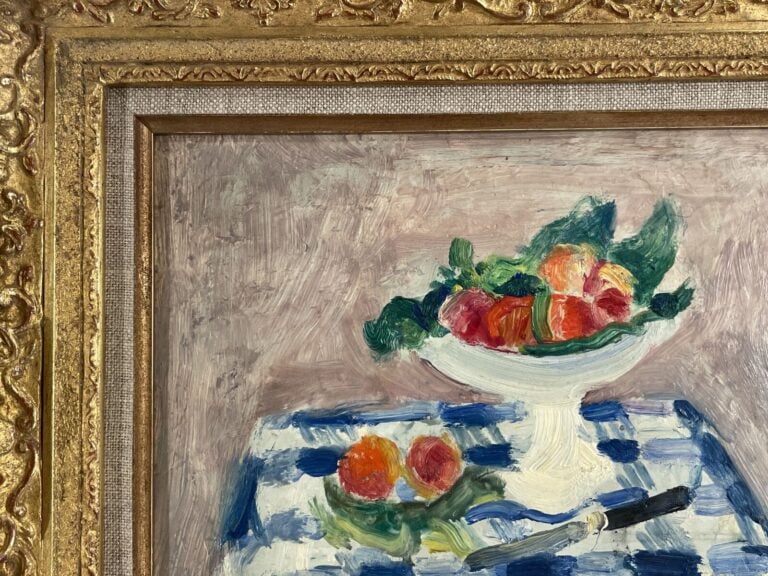 Charles CAMOIN (1879-1965) - Compotier de fruits - Huile sur carton, cachet d'a…