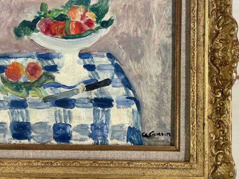 Charles CAMOIN (1879-1965) - Compotier de fruits - Huile sur carton, cachet d'a…