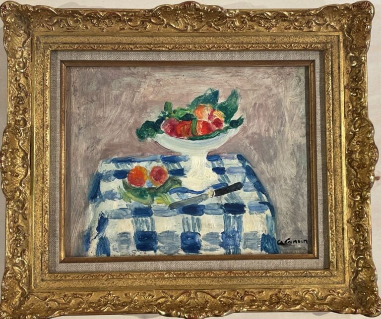 Charles CAMOIN (1879-1965) - Compotier de fruits - Huile sur carton, cachet d'a…
