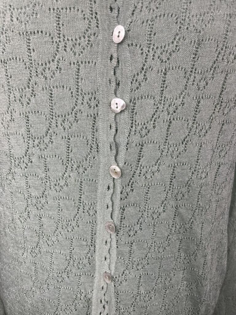 CHRISTIAN DIOR - Twin-set en jersey de coton ajouré et entièrement siglé vert d…