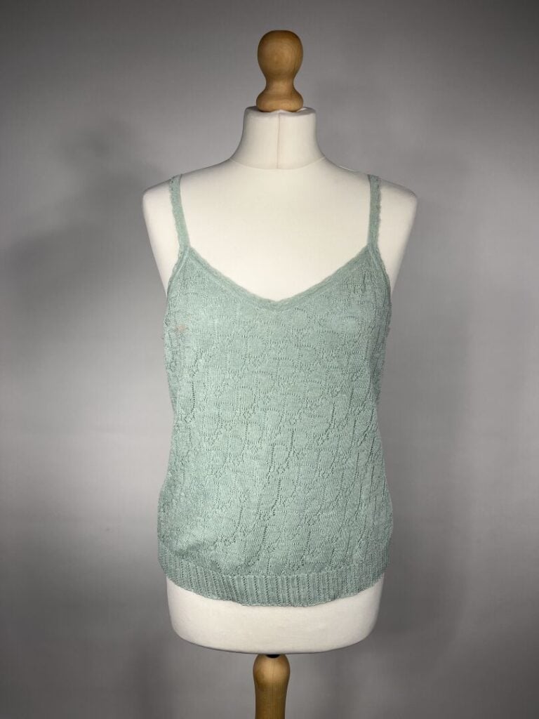 CHRISTIAN DIOR - Twin-set en jersey de coton ajouré et entièrement siglé vert d…