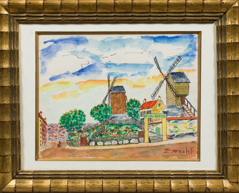 Élisée MACLET (1881-1961) - Moulin de la Galette à Montmartre - Aquarelle sur p…