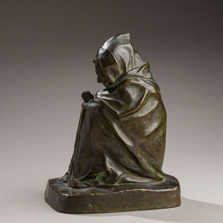 Émile GAUDISSARD(1872-1956) - Mendiant - Bronze à patine verte foncée, signé su…