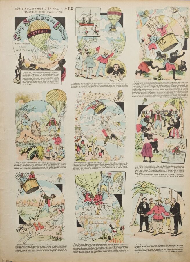 Images d'Epinal. Aventures du capitaine Hatteras / Cinq semaines en ballon. Sér…
