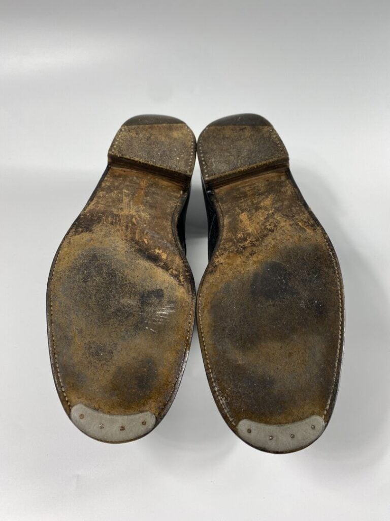 J. M. WESTON - Paire de mocassins 180 en lézard noir (Taille 9 1/2) - Dustbag d…