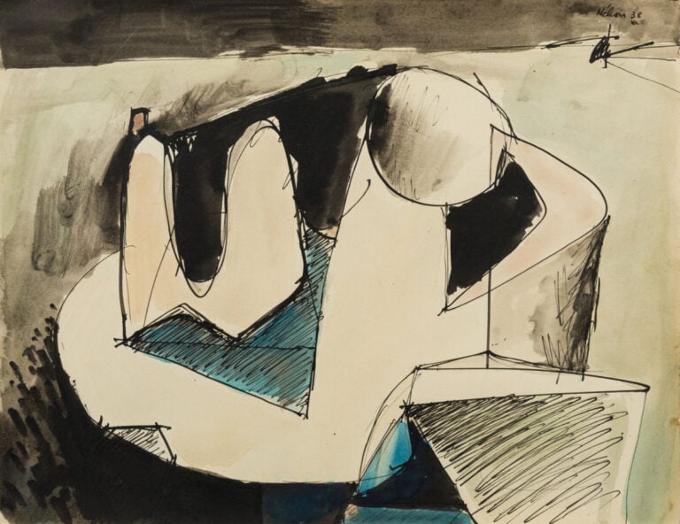 JEAN HÉLION (1904-1987) - Composition, 1938 - Aquarelle sur papier, signée et d…
