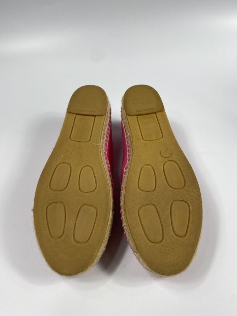 KENZO - Paire d'espadrilles "Tiger" en toile brodée fuchsia et corde (Pointure…