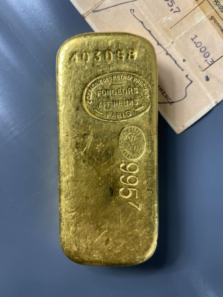 Lingot d'or 1 kg (995.7 g), numéroté 403058 - Avec bulletin - SUR DESIGNATION