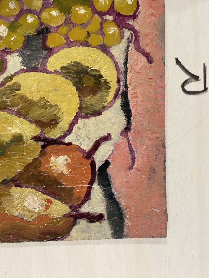 Louis VALTAT (1869-1952) - Pêches et raisins, 1943 - Huile sur panneau, signée…