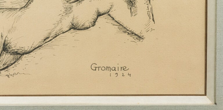 MARCEL GROMAIRE (1892-1971) - Femme nue allongée, 1924 - Encre sur papier, sign…