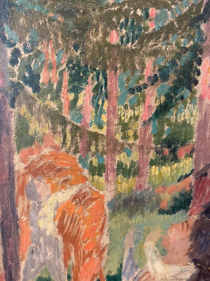 Maurice DENIS (1870-1943) - Pique-nique dans le bois de sapins - Huile sur toil…