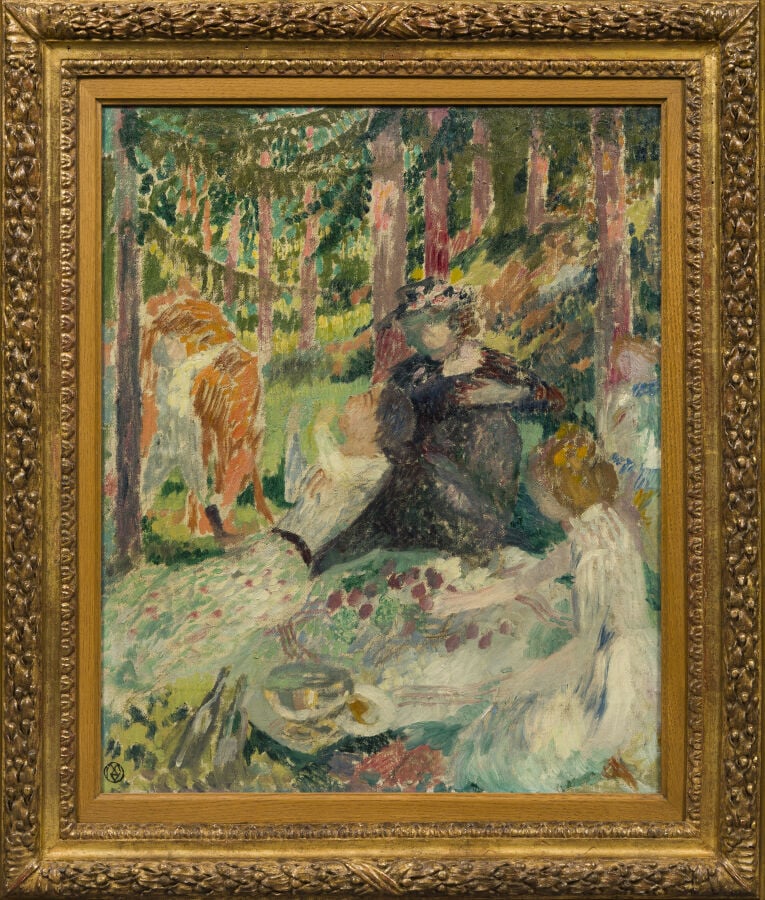 Maurice DENIS (1870-1943) - Pique-nique dans le bois de sapins - Huile sur toil…