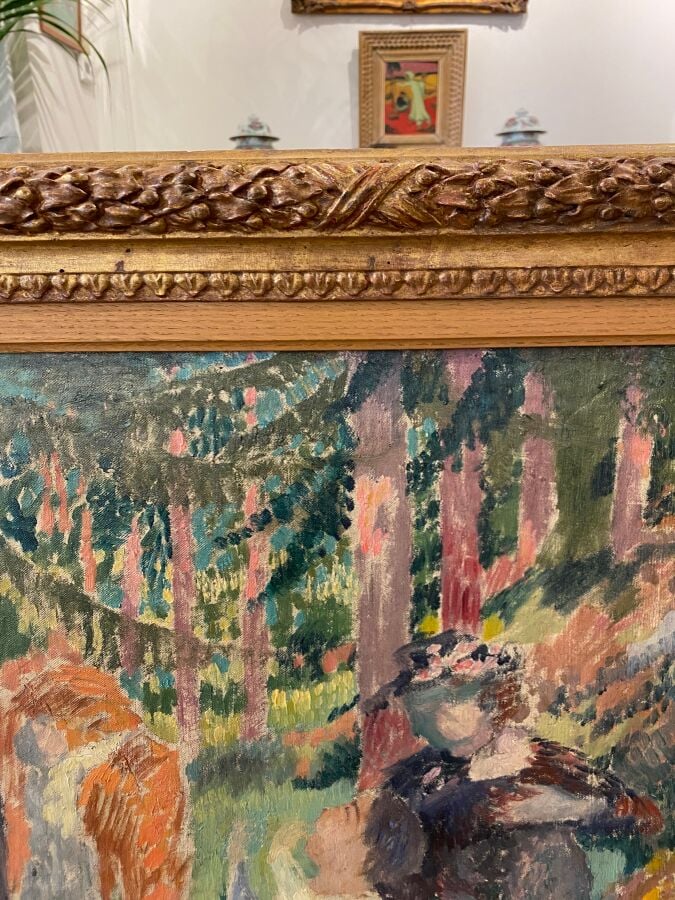 Maurice DENIS (1870-1943) - Pique-nique dans le bois de sapins - Huile sur toil…