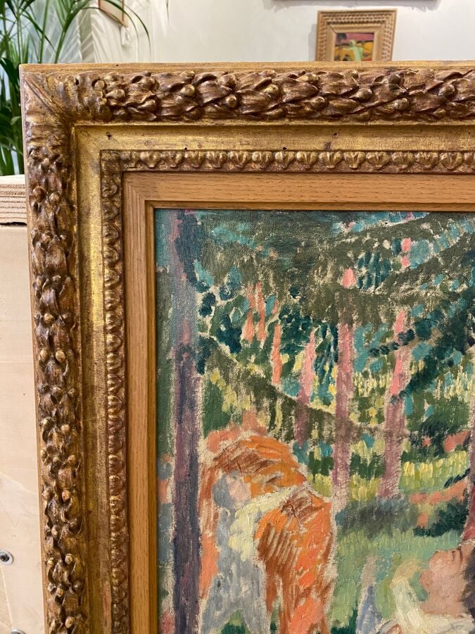 Maurice DENIS (1870-1943) - Pique-nique dans le bois de sapins - Huile sur toil…