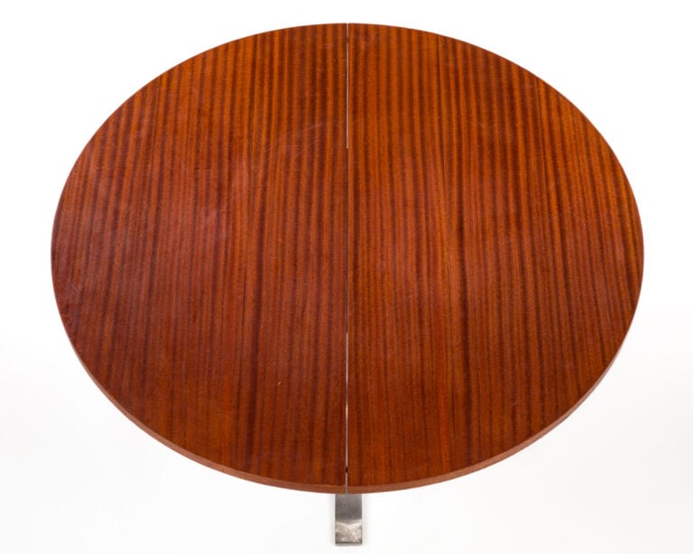 Osvaldo BORSANI (1911-1985) - Table à système, plateau circulaire en placage de…