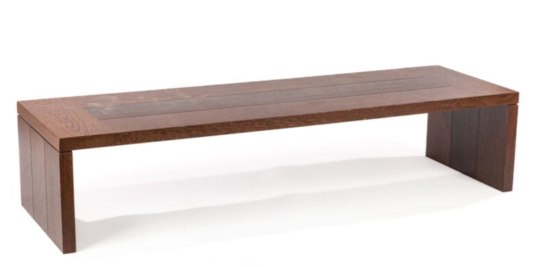 Philippe HUREL (Né en 1955) - Table basse en placage de wengé, plateau rectangu…