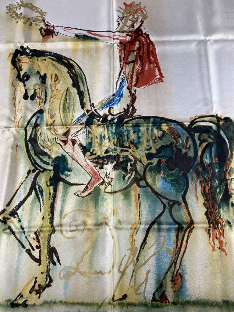 Salvador DALI (1904-1989) par Demart Pro Arte - Carré en twill de soie imprimé…