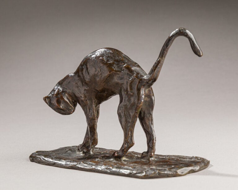 Théophile Alexandre STEINLEN(1859-1923) - Chat - Bronze, patine brune nuancée,…