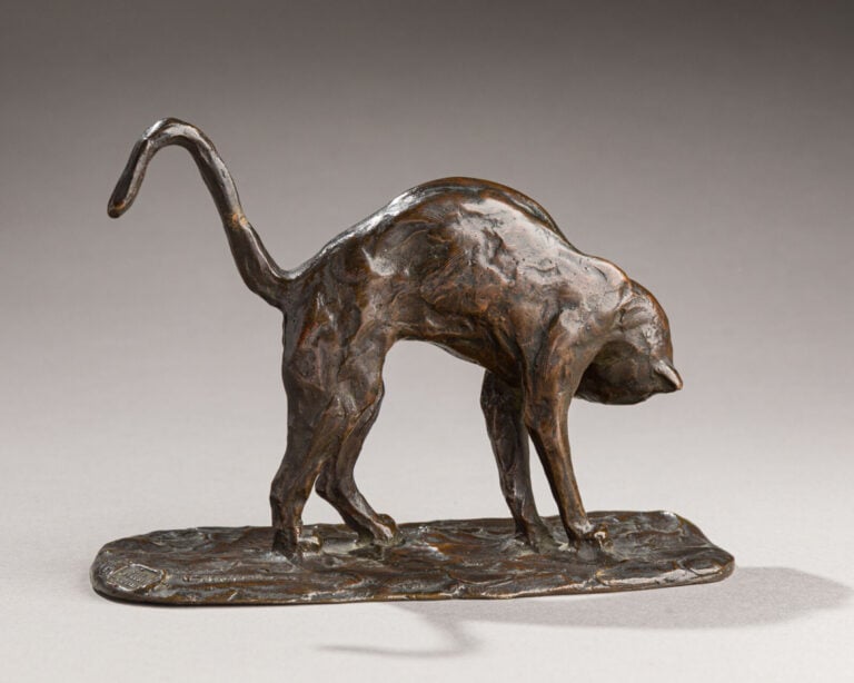 Théophile Alexandre STEINLEN(1859-1923) - Chat - Bronze, patine brune nuancée,…