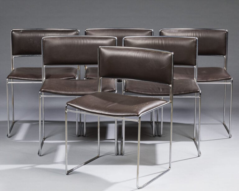 Travail fin XXème - Table de salle à manger à plateau rectangulaire en verre ép…