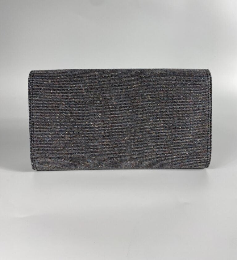 YVES SAINT LAURENT Rive Gauche - Pochette "Belle de jour" siglée en coton gris…
