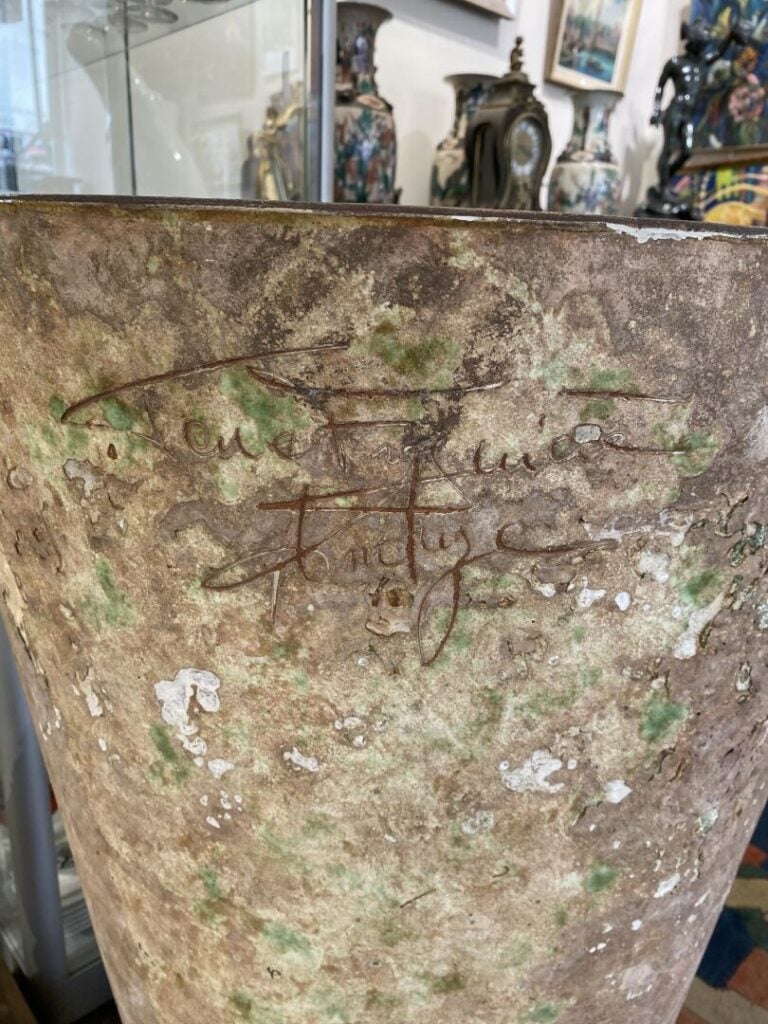 ANDUZE, Terre de Figuières - Importante paire de pots en terre cuite vernissée…