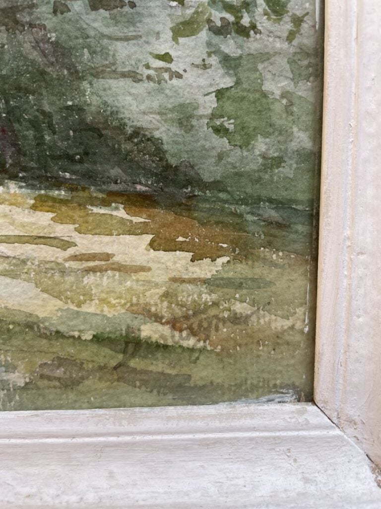 BISTAGNE - Sous-bois et paysage à la cascade - Deux aquarelles - Signée en bas…
