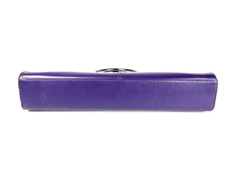 DANIEL AMODA - Petit sac rectangulaire en cuir bicolore aubergine et vert pomme…