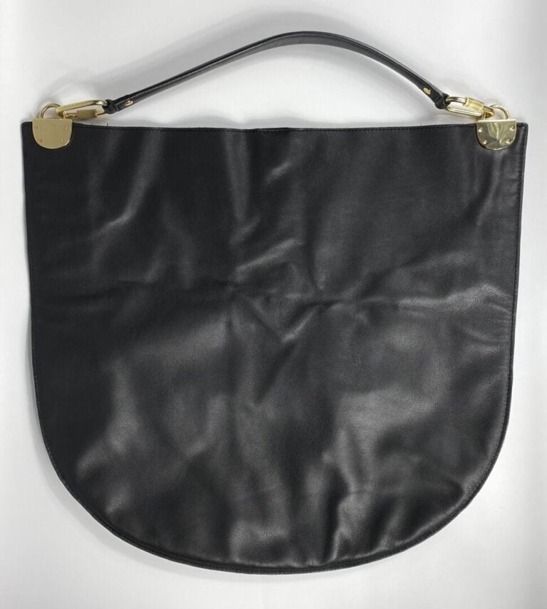 DIANE VON FURSTENBERG - Cabas plat en agneau plongé et daim noir, pochette inté…