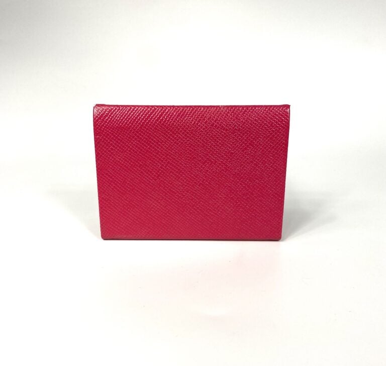 DIOR - Petit miroir de sac rectangulaire en simili cuir grainé fuchsia siglé "C…