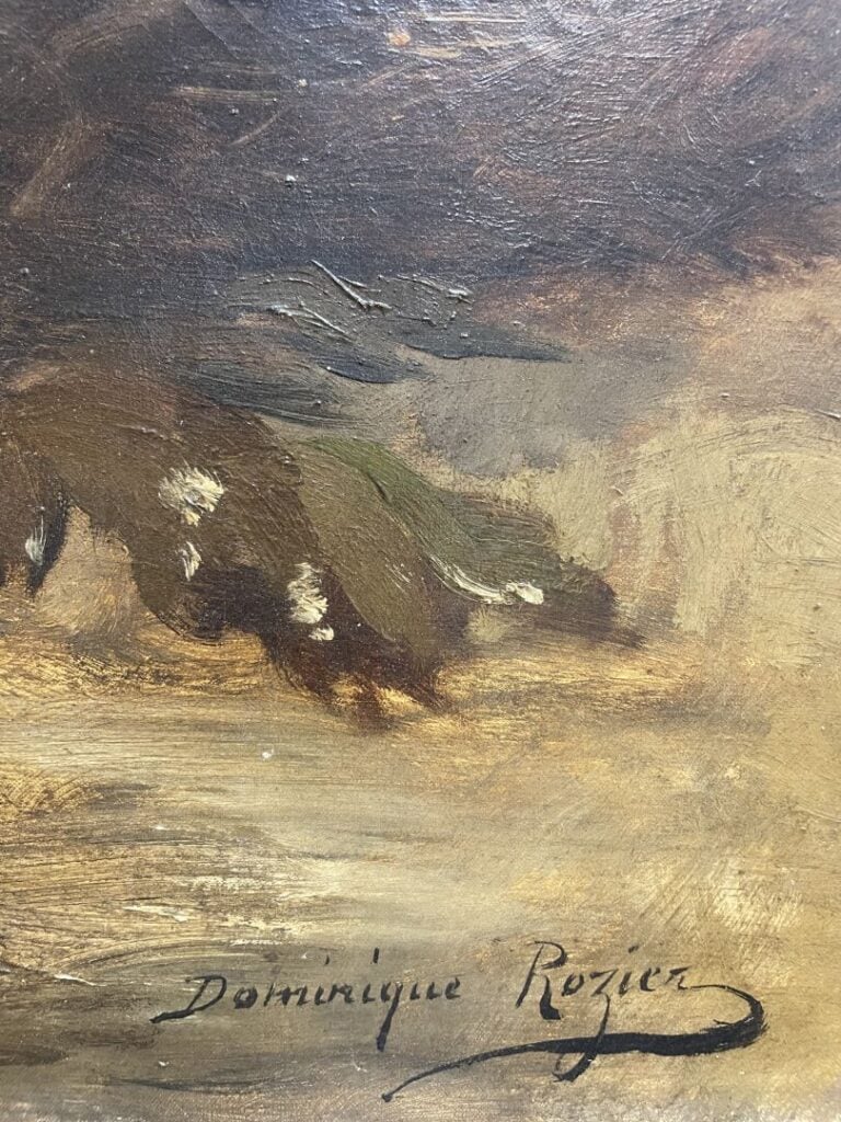 Dominique ROZIER (1840-1901) - Nature morte aux poissons - Huile sur toile - Si…