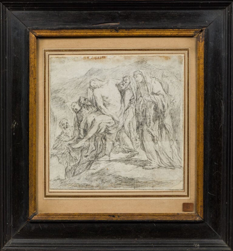 École Flamande du XVIIe siècle - La mise au tombeau d'après van Dyck - Pierre n…