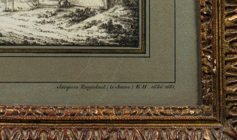 École Flamande du XVIIIe siècle - Paysage de ferme animé - Plume et encre noire…
