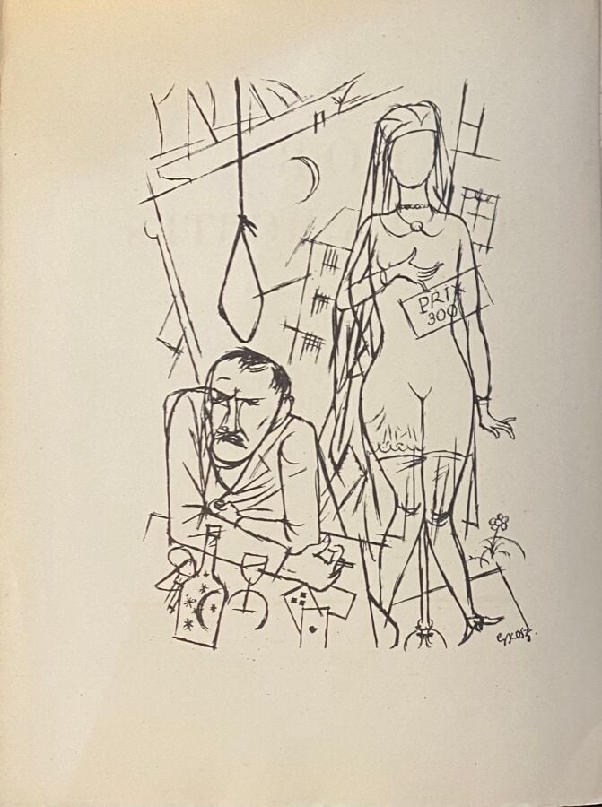 GEORGES GROSZ- Pierre Mac Orlan, Port d'eaux mortes, Au Sans Pareil, Paris, 192…
