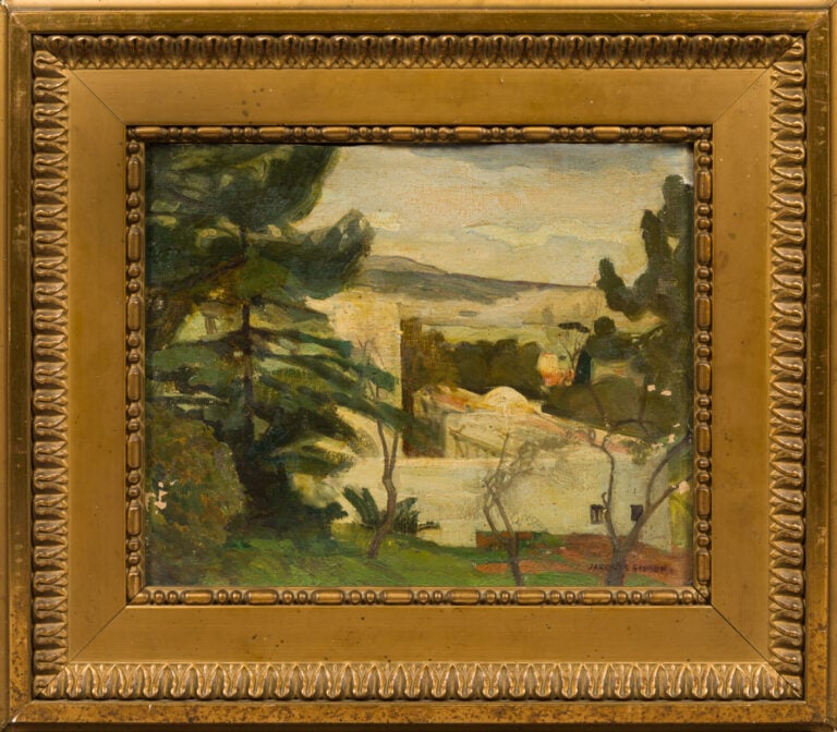Jacques SIMON (1875-1965) - Maisons mauresques - Huile sur toile marouflée sur…