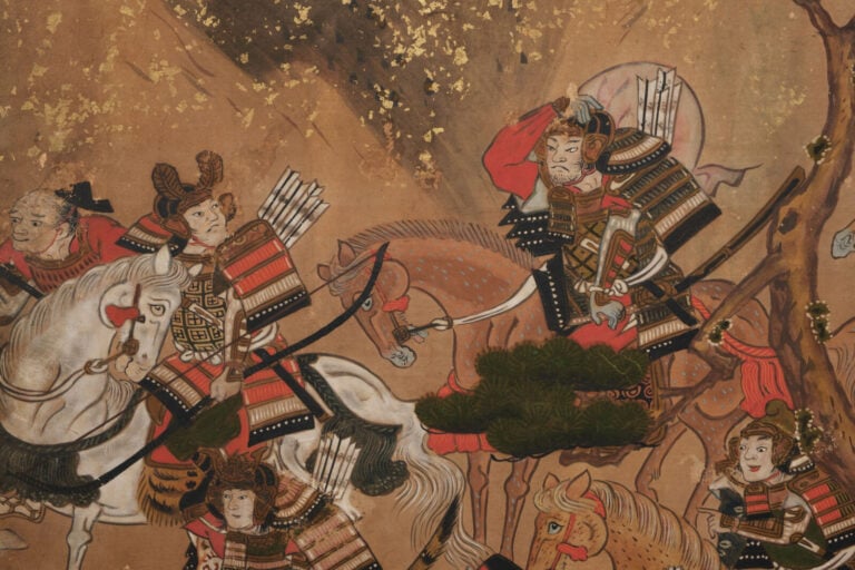 JAPON - Peinture 18e siècle (période Edo). - PARAVENT byôbu 屏風 de taille moyenn…