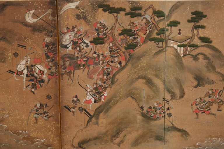 JAPON - Peinture 18e siècle (période Edo). - PARAVENT byôbu 屏風 de taille moyenn…