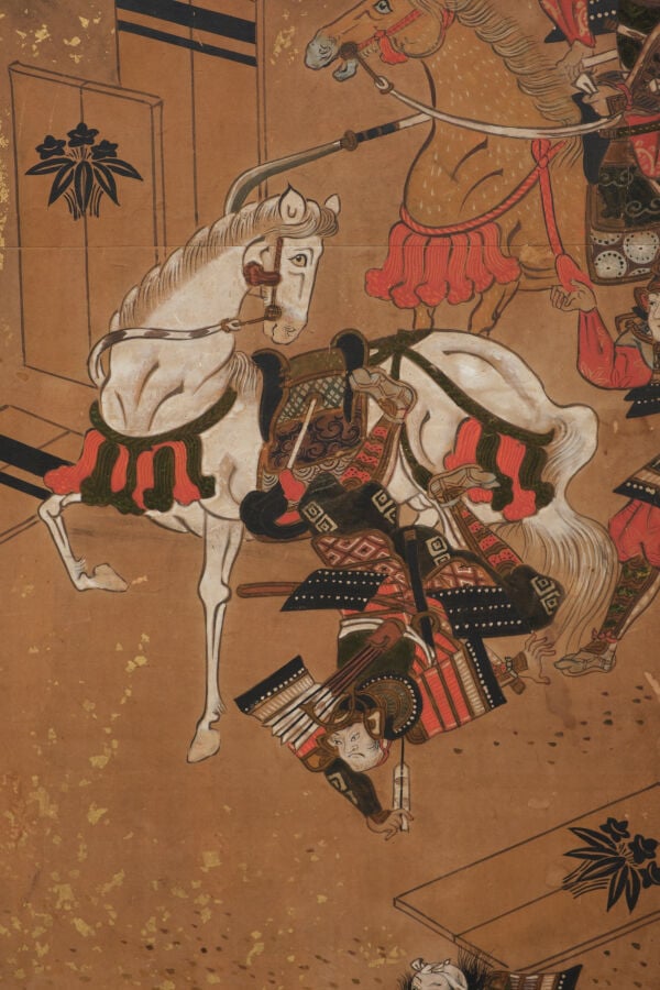 JAPON - Peinture 18e siècle (période Edo). - PARAVENT byôbu 屏風 de taille moyenn…