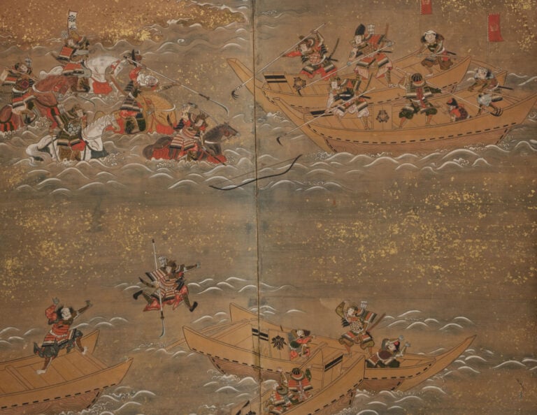 JAPON - Peinture 18e siècle (période Edo). - PARAVENT byôbu 屏風 de taille moyenn…