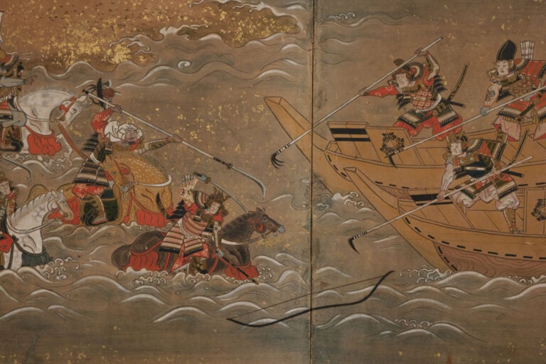 JAPON - Peinture 18e siècle (période Edo). - PARAVENT byôbu 屏風 de taille moyenn…