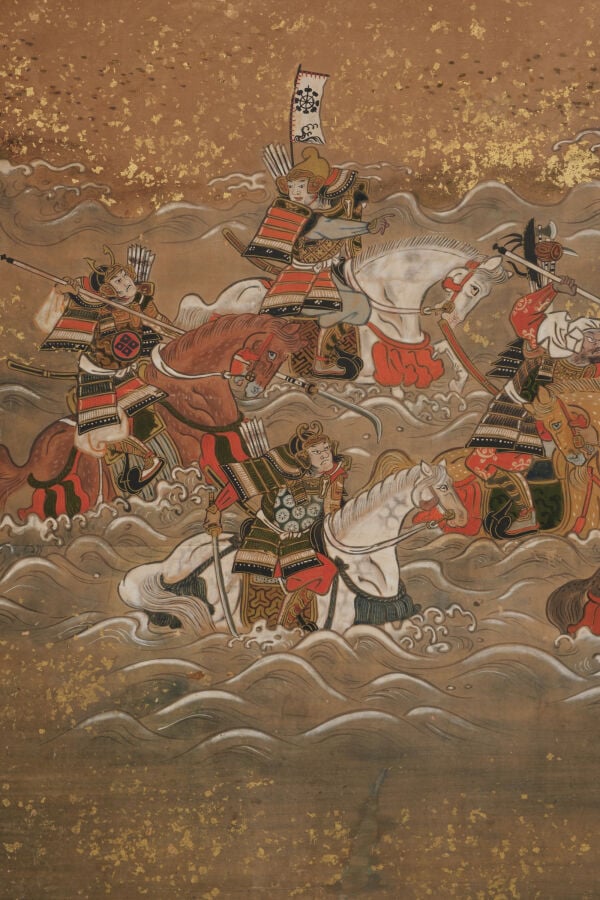 JAPON - Peinture 18e siècle (période Edo). - PARAVENT byôbu 屏風 de taille moyenn…