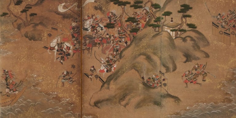 JAPON - Peinture 18e siècle (période Edo). - PARAVENT byôbu 屏風 de taille moyenn…