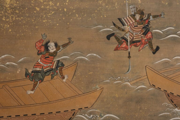 JAPON - Peinture 18e siècle (période Edo). - PARAVENT byôbu 屏風 de taille moyenn…
