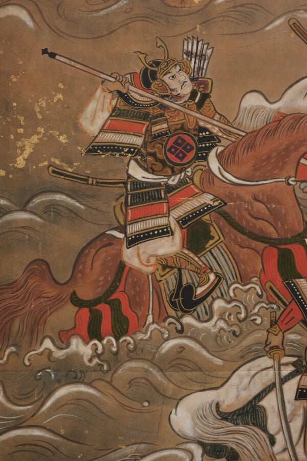 JAPON - Peinture 18e siècle (période Edo). - PARAVENT byôbu 屏風 de taille moyenn…