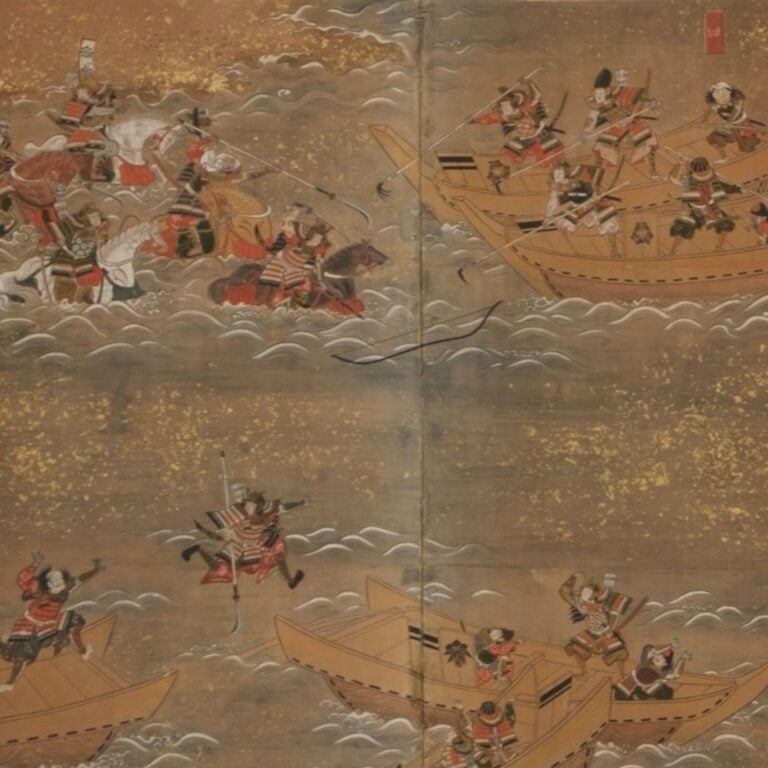 JAPON - Peinture 18e siècle (période Edo). - PARAVENT byôbu 屏風 de taille moyenn…