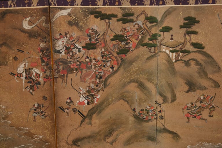 JAPON - Peinture 18e siècle (période Edo). - PARAVENT byôbu 屏風 de taille moyenn…