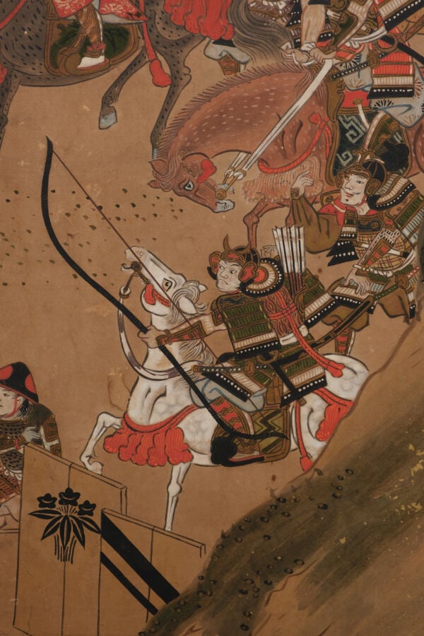 JAPON - Peinture 18e siècle (période Edo). - PARAVENT byôbu 屏風 de taille moyenn…