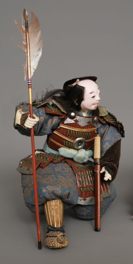 JAPON - Période Meiji (1868-1912) - Ensemble de DEUX POUPEES 武者人形 (musha ningyô…