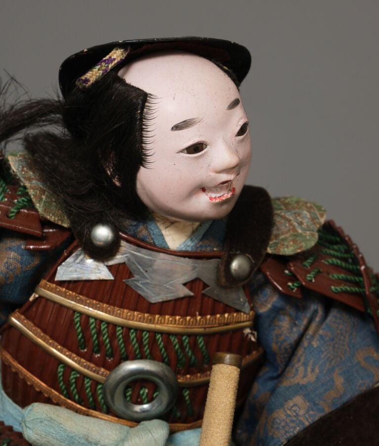JAPON - Période Meiji (1868-1912) - Ensemble de DEUX POUPEES 武者人形 (musha ningyô…