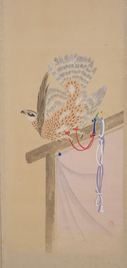 JAPON - Période Meiji (1868-1912). - Grand PARAVENT byôbu 屏風 à six panneaux, re…